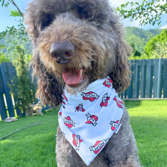 Mom Tattoo bandana is a bold and adorable way for your pup to say “I ❤️ Mom.”