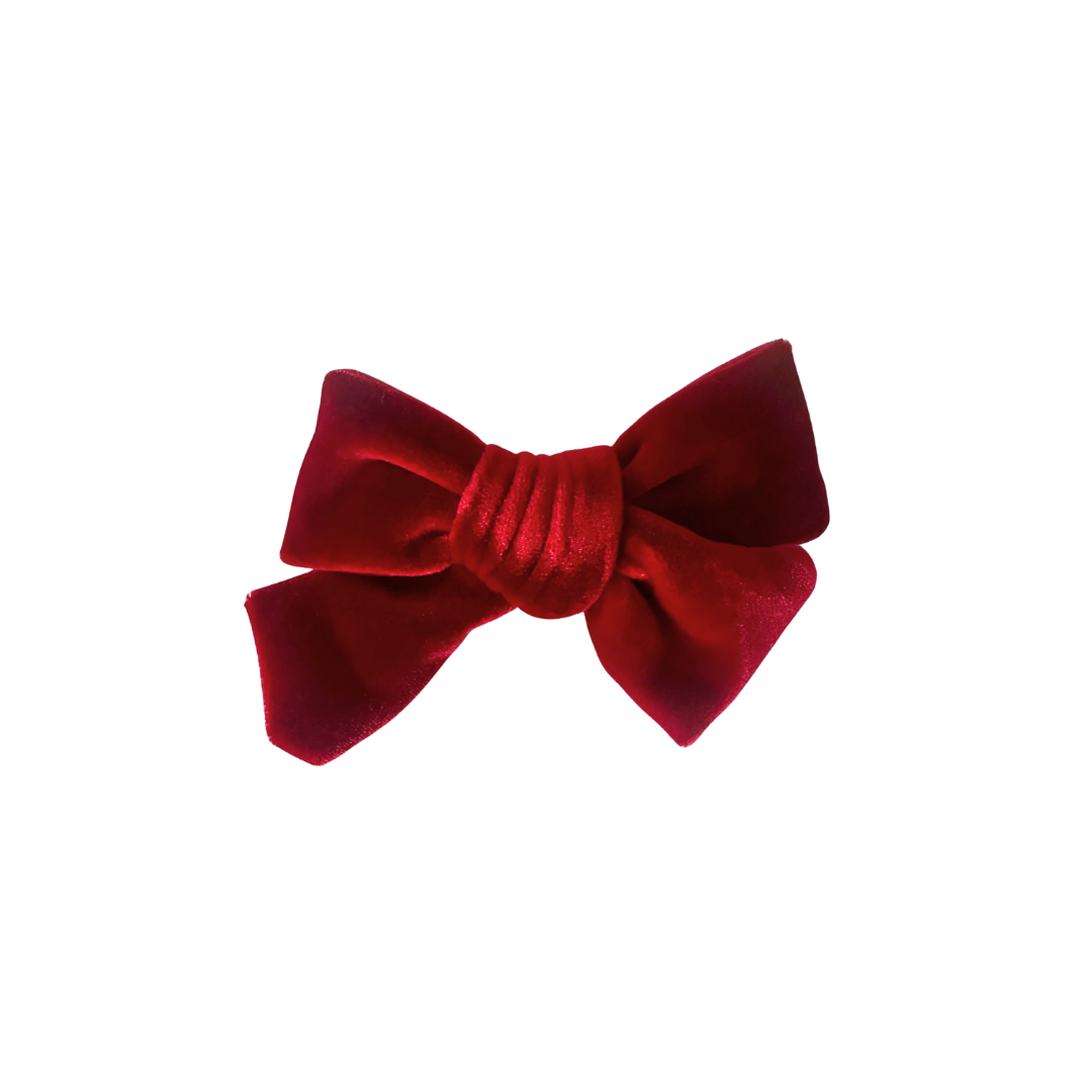 RED VELVET BOW CLIP