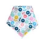 Reversible spring dog bandana with floral and yellow picnic prints – waterproof, lightweight, and perfect for sunny adventures.