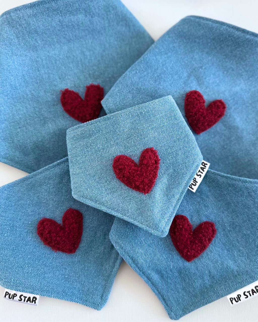 DENIM LOVE DOG BANDANA