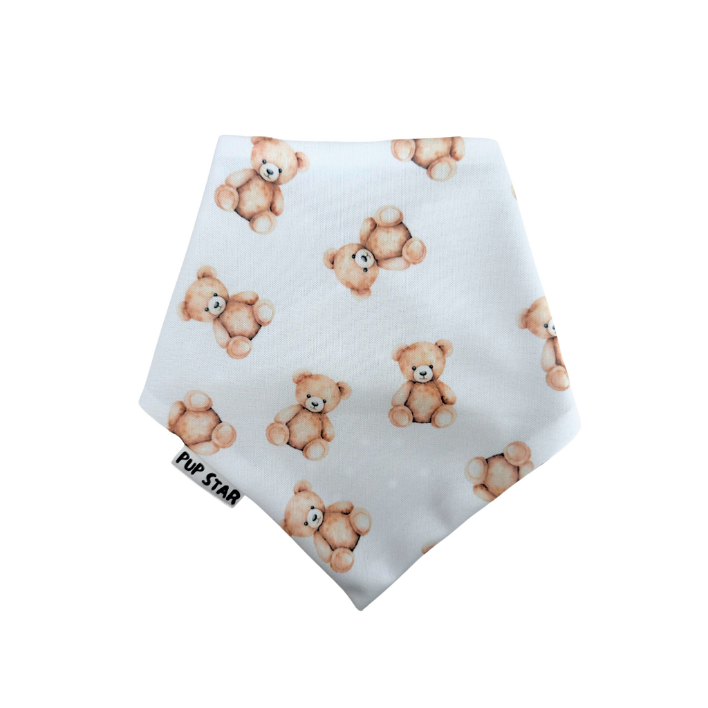 POLKA DOTS + TEDDY BEAR DOG BANDANA - REVERSIBLE
