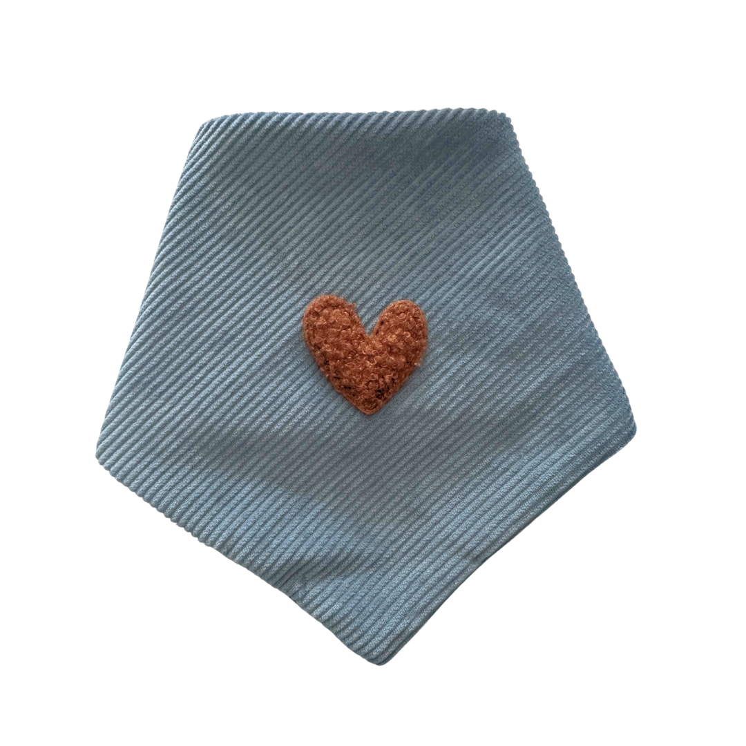 CORDUROY BLUE SKY LOVE DOG BANDANA