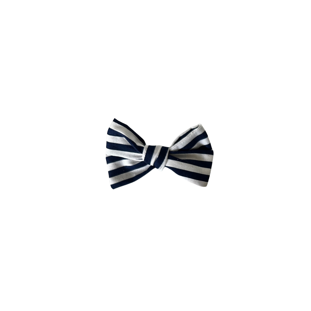 NAVY STRIPE HAIR BOW