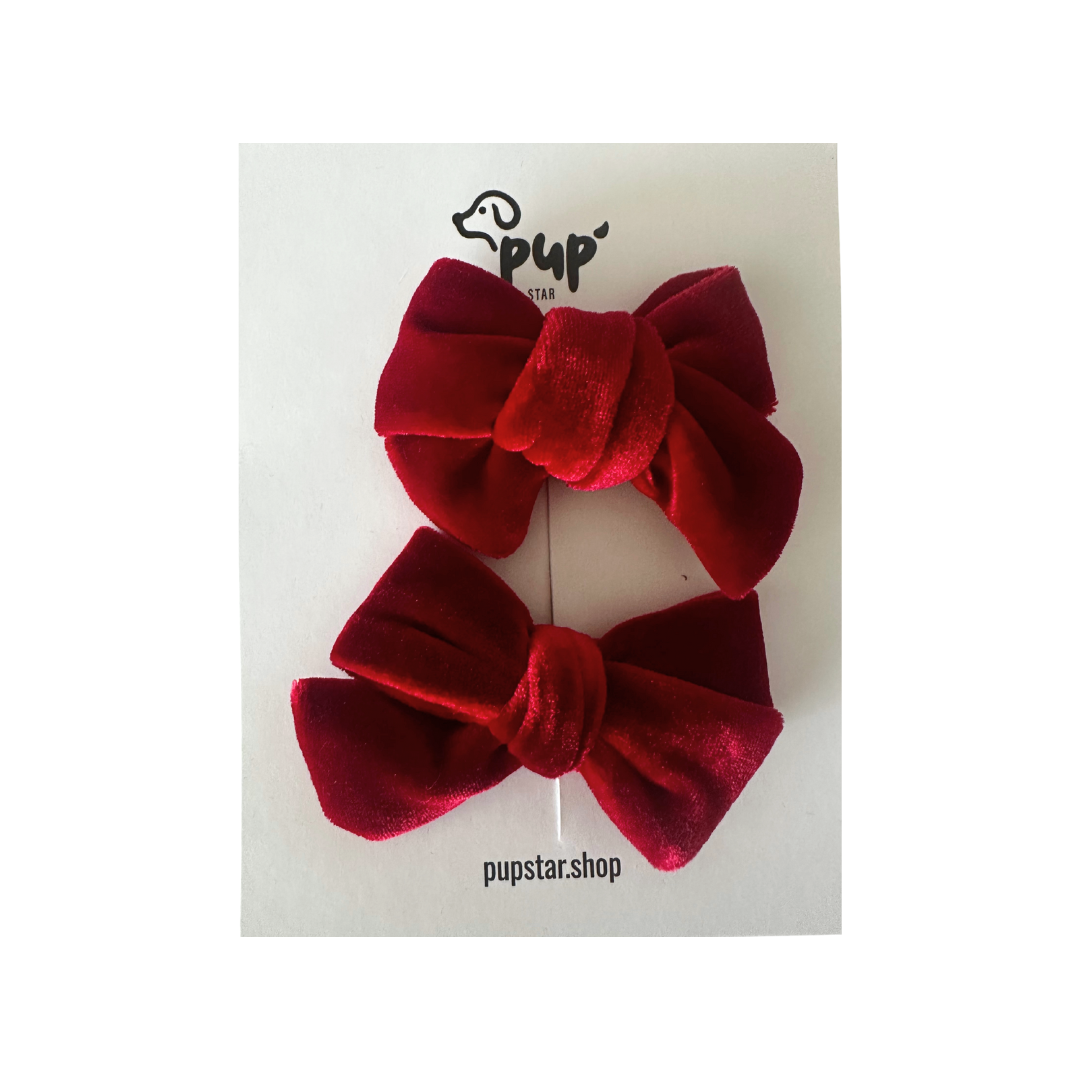 RED VELVET BOW CLIP