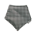 Adorable dog wearing the Green Houndstooth Dog Bandana, featuring a soft and breathable fabric with a classic green houndstooth pattern.